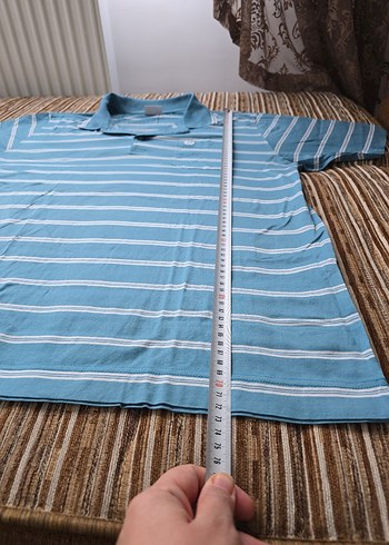 Gri Çizgili Erkek Polo Tişört - Görsel 4