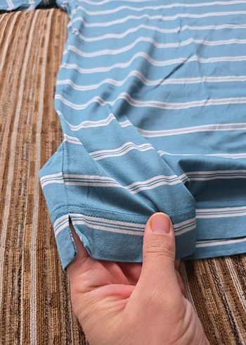 Gri Çizgili Erkek Polo Tişört - Görsel 9