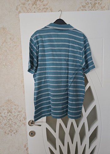 Gri Çizgili Erkek Polo Tişört - Görsel 2