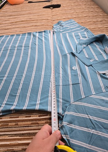 Gri Çizgili Erkek Polo Tişört - Görsel 3