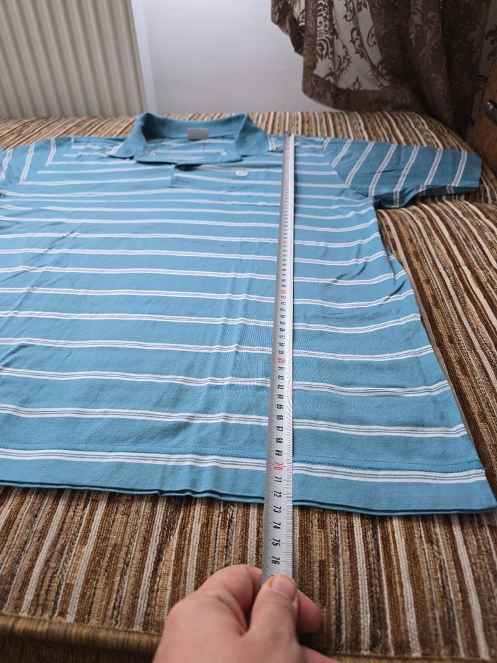 Gri Çizgili Erkek Polo Tişört - Görsel 4