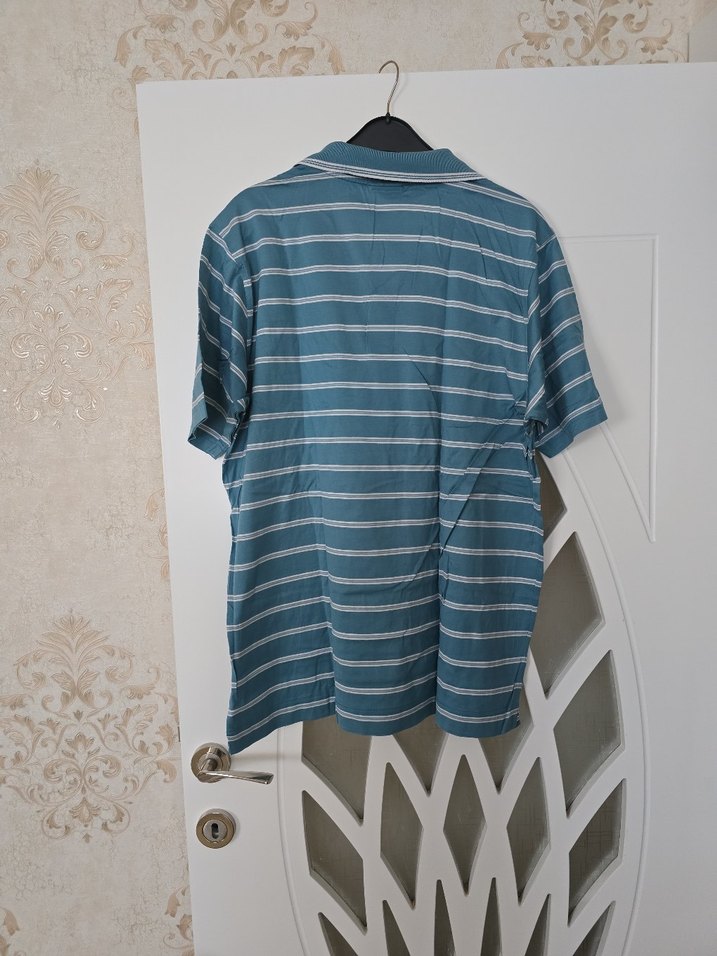 Gri Çizgili Erkek Polo Tişört - Görsel 2