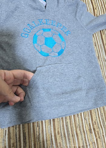 Kapüşonlu Gri Erkek Çocuk Sweatshirt - Görsel 5