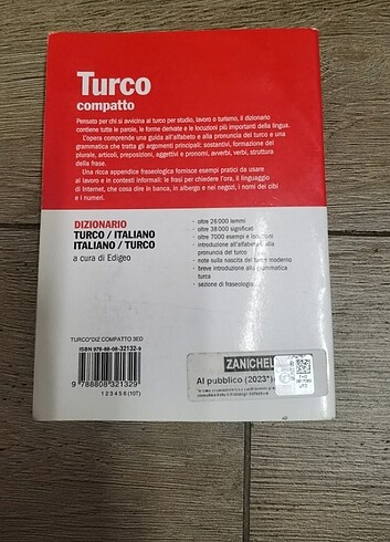 ZANICHELLI TURCO COMPATTO DIZIONARIO TURCO-ITALIANO İTALYANCA-TÜ - Görsel 2