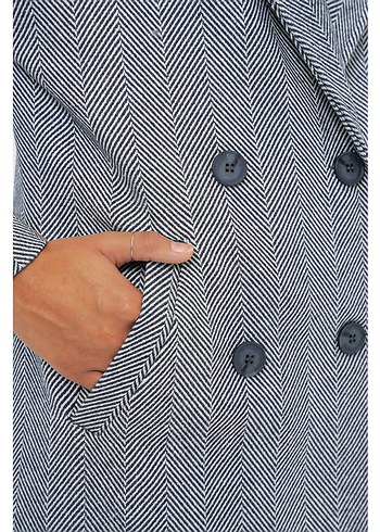xl Beden gri Renk BİGDART / Yünlü Uzun Kaşe Kaban