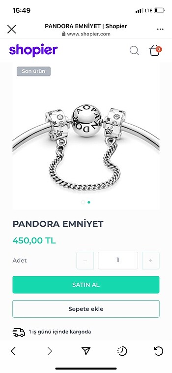 Pandora Emniyet Charm Zinciri