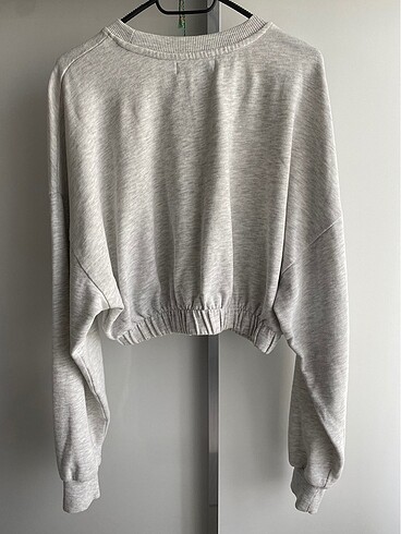 s Beden gri Renk Bershka crop sweat