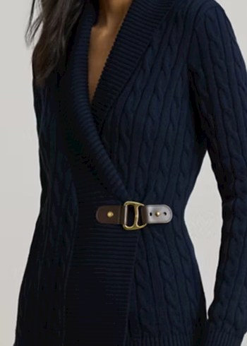 Ralph Lauren lacivert Uzun Kollu pamuklu kazak