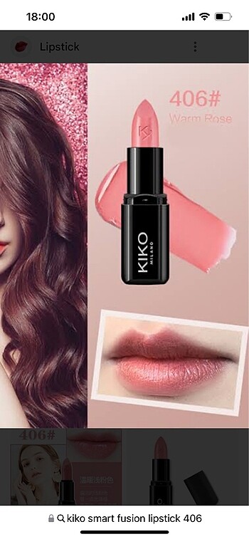 Kiko Kiko smart fusion 406 warm rose pembe ruj