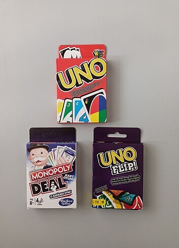 3lü Set: Uno + Uno Flip + Monopoly Deal Kart Oyunları