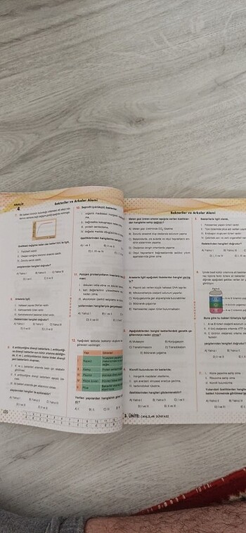 Beden Renk Biyotik tyt biyoloji soru bankası