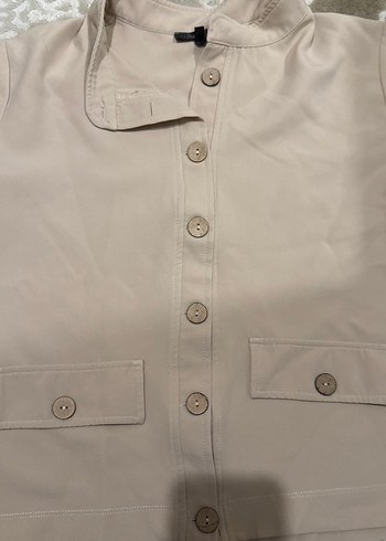 Bej Düğmeli Kadın Ceket gömlek - Görsel 2