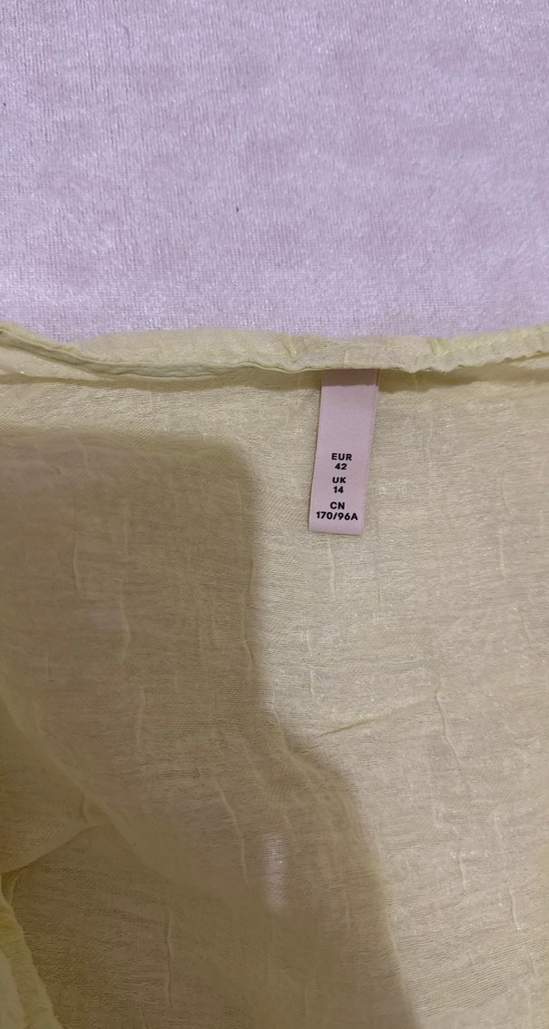 Sarı Keten V Yaka Bohem Bluz - Görsel 3