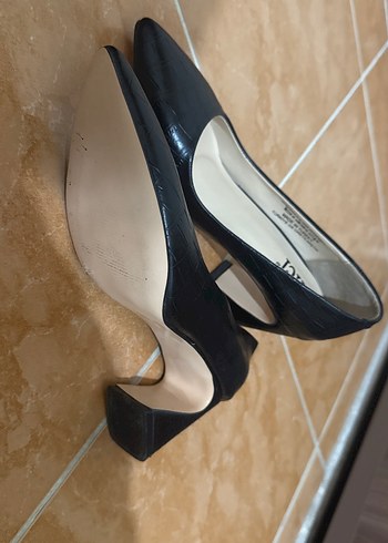 Siyah Yılan Desenli Topuklu Kadın Ayakkabı - Görsel 3