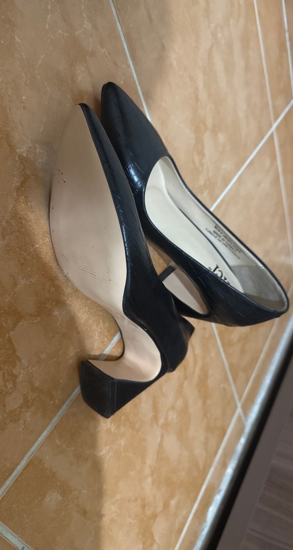 Siyah Yılan Desenli Topuklu Kadın Ayakkabı - Görsel 3