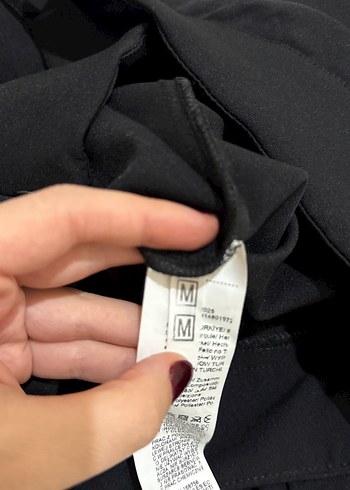 Siyah Bol Kesim Kemerli Kadın Kumaş Pantolon - Görsel 4