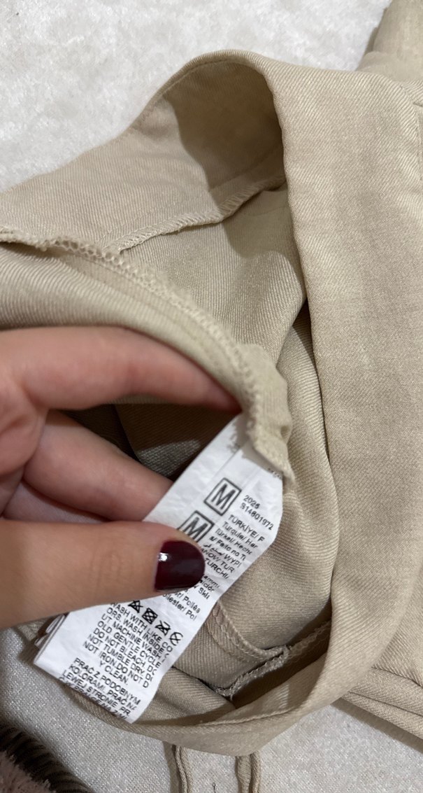 Bej Kemerli Kadın Keten Pantolon - Görsel 4