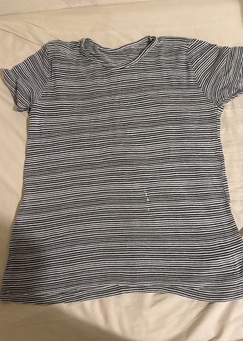 Çizgili oversize Kadın Tişört - Görsel 2