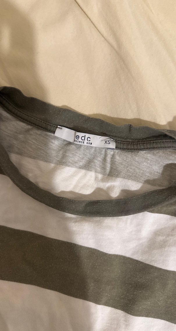 Çizgili oversize Kadın Tişört - Görsel 3