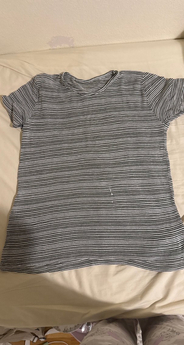 Çizgili oversize Kadın Tişört - Görsel 2