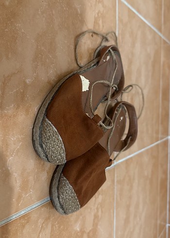 Kahverengi Süet  Bohem Sandalet - Görsel 2