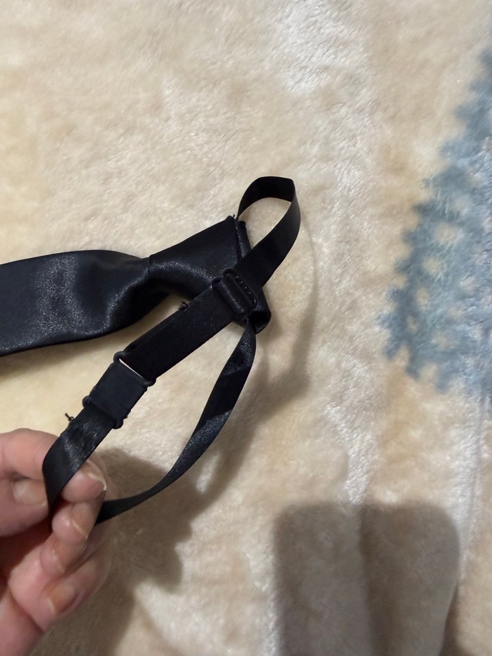 Siyah Atatürk baskılı Klipsli kravat - Görsel 3