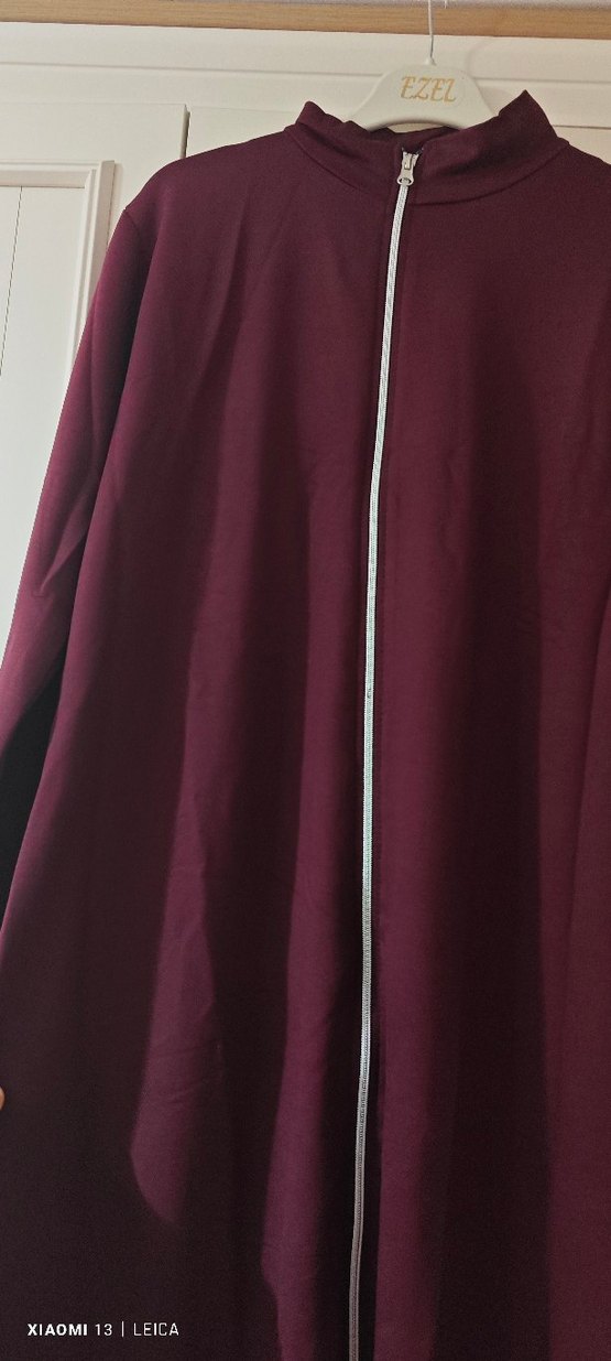 Bordo Uzun Kollu Salaş Kadın Elbise Tunik - Görsel 2