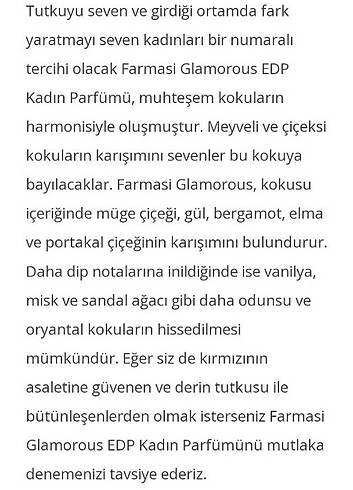 Beden Glamorous Kadın Parfüm