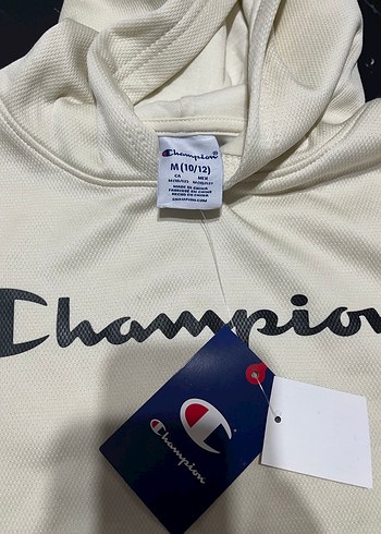 Champion orijinal Krem renk Kapüşonlu Sweatshirt - Görsel 3
