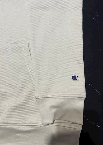 Champion orijinal Krem renk Kapüşonlu Sweatshirt - Görsel 2