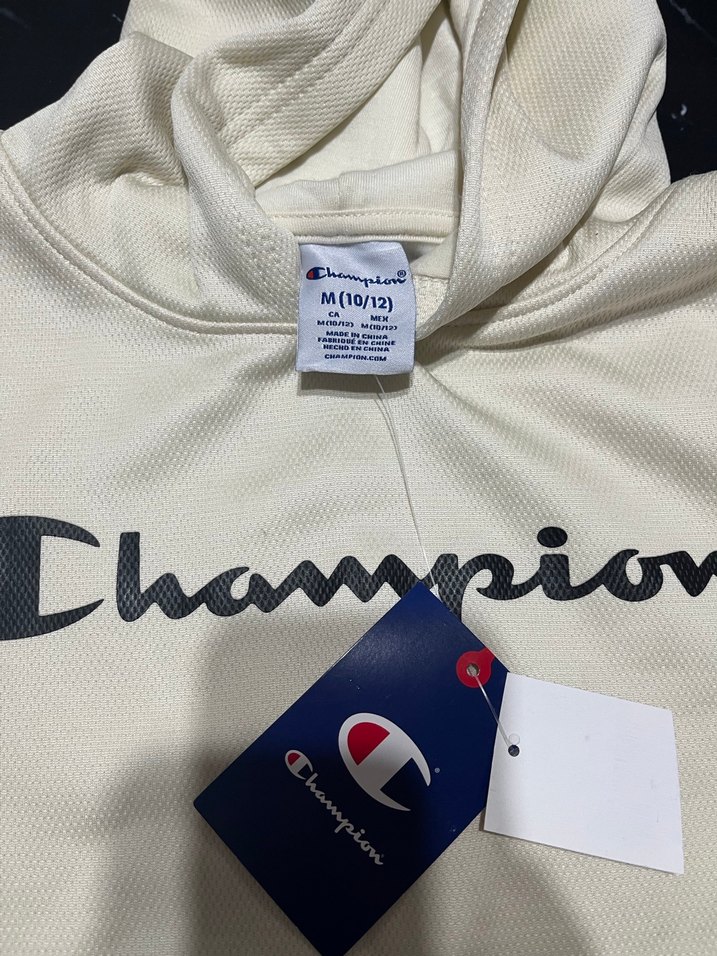 Champion orijinal Krem renk Kapüşonlu Sweatshirt - Görsel 3