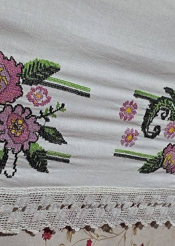 mor uzun nakışlı dantel el işi bant - Görsel 5