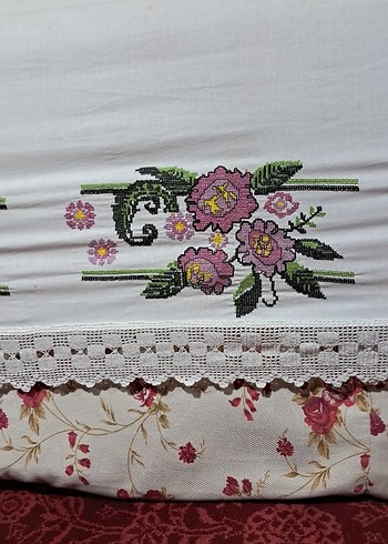 mor uzun nakışlı dantel el işi bant - Görsel 2