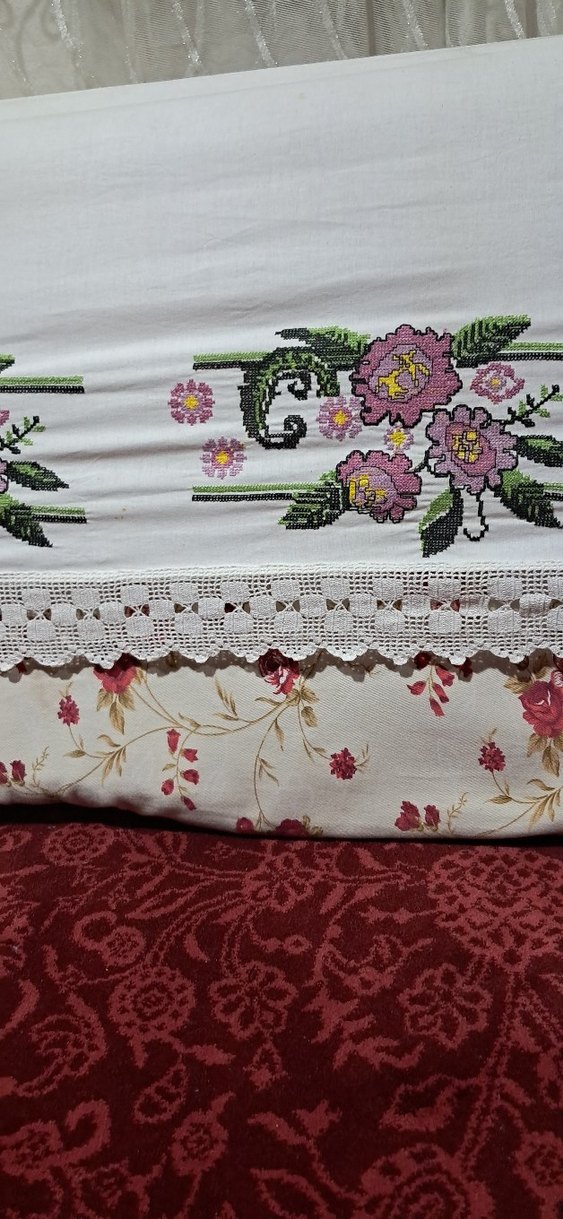 mor uzun nakışlı dantel el işi bant - Görsel 3