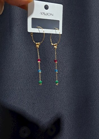 Renkli Boncuklu  Küpeler - Görsel 2