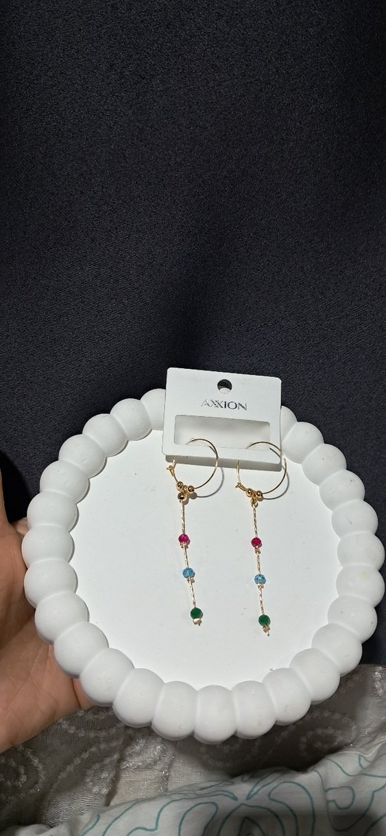 Renkli Boncuklu  Küpeler - Görsel 3