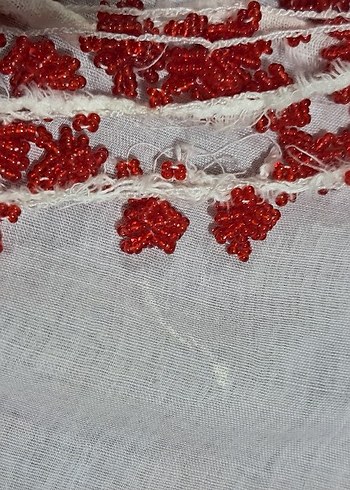 Kırmızı Boncuklu Bohem boncuk oya - Görsel 4