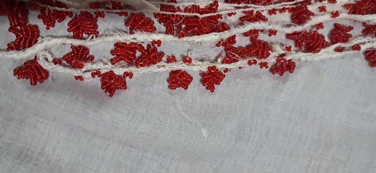 Kırmızı Boncuklu Bohem boncuk oya - Görsel 4