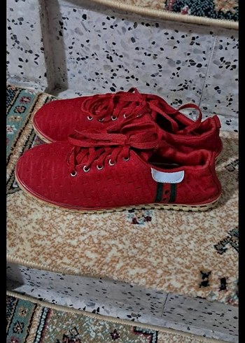 Kırmızı Bağcıklı erkek Spor Ayakkabı - Görsel 3