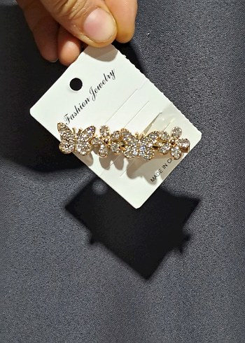 Altın Renkli Pul İşlemeli Kadın toka - Görsel 3