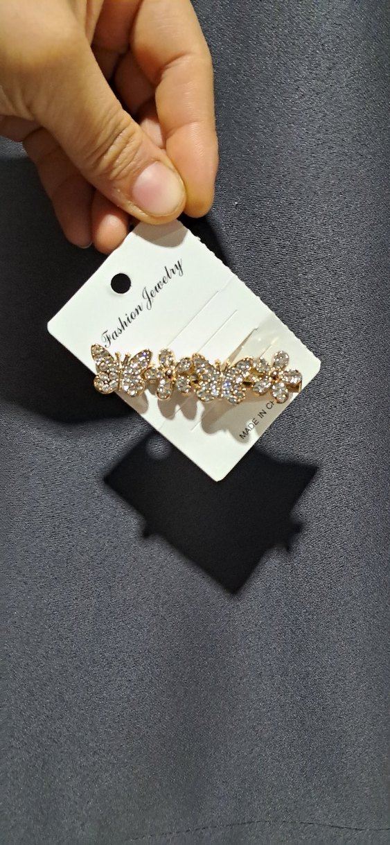 Altın Renkli Pul İşlemeli Kadın toka - Görsel 3