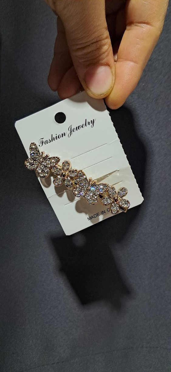 Altın Renkli Pul İşlemeli Kadın toka - Görsel 2