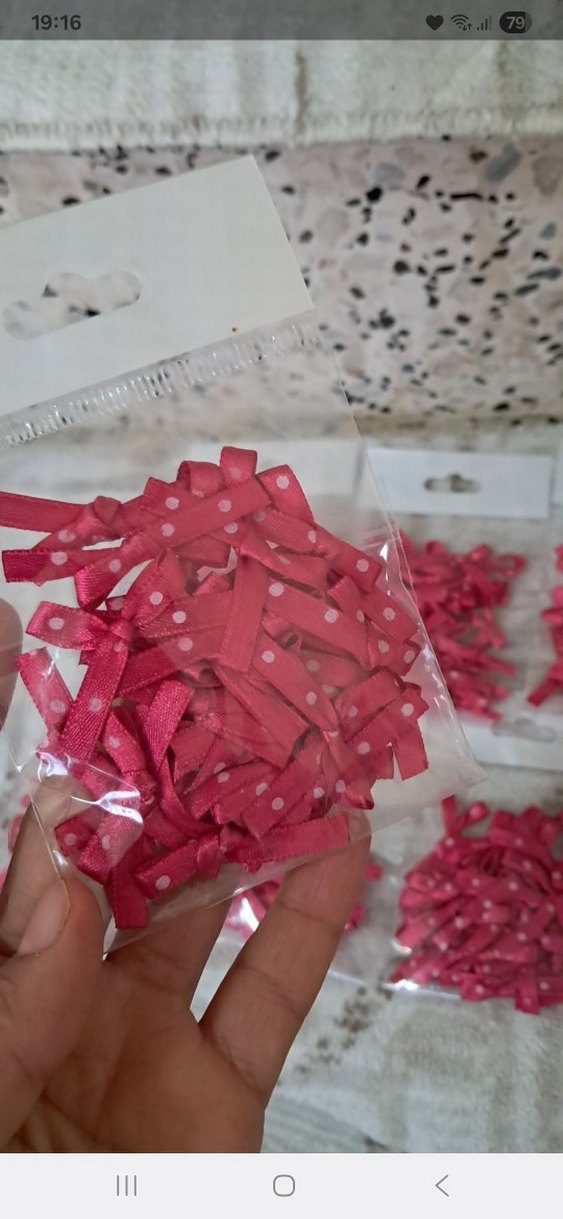 Puantiyeli Pembe Kurdele fiyonk - Görsel 2