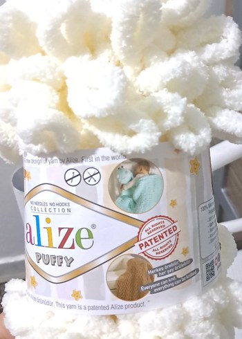Alize puffy Krem ilmekli ip 62 no - Görsel 3