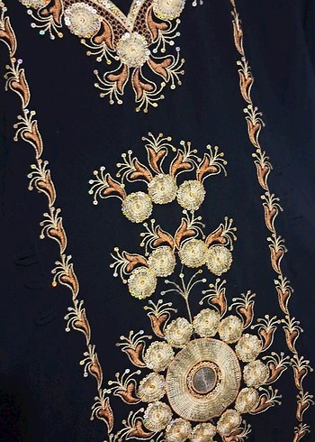 Uzun Kollu İşlemeli Bohem Kadın Elbise uzun - Görsel 7