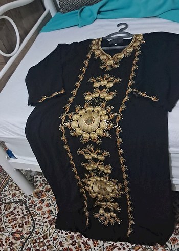 Uzun Kollu İşlemeli Bohem Kadın Elbise uzun - Görsel 10