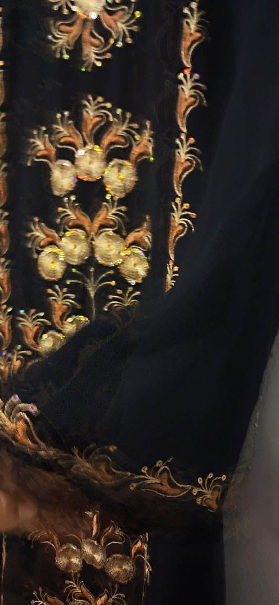 Uzun Kollu İşlemeli Bohem Kadın Elbise uzun - Görsel 4