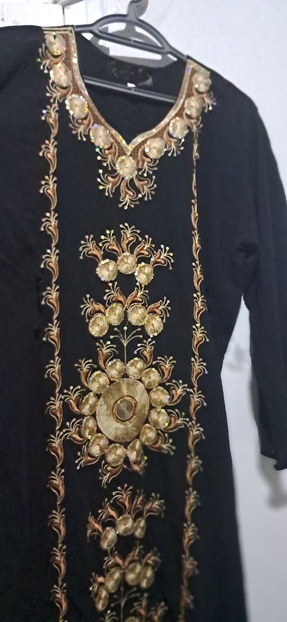 Uzun Kollu İşlemeli Bohem Kadın Elbise uzun - Görsel 5