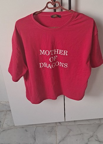 Diğer Kırmızı Baskılı Oversize Tişört