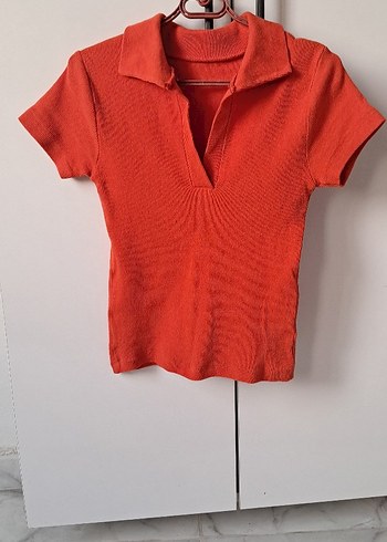Kız Çocuk Kısa Kollu Kırmızı Polo Tişört